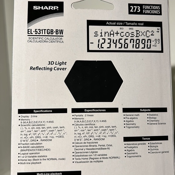 Sharp EL-531TGB-BW Calculator AP CHEMISTRY PHYSICS 273 Functions Scientific - Picture 5 of 6